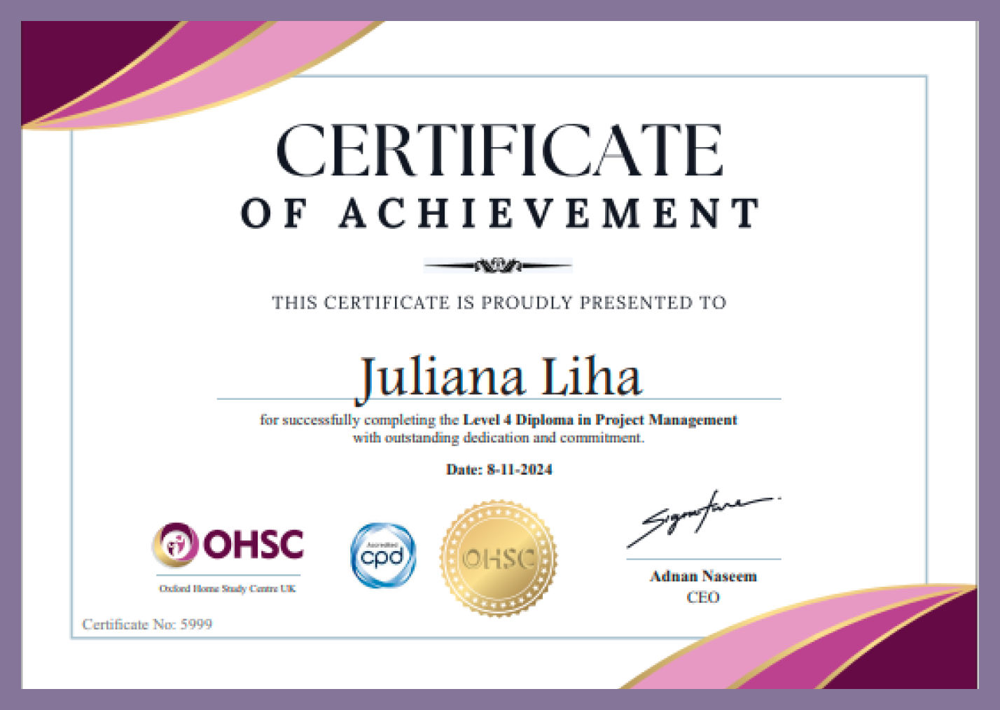 certificate